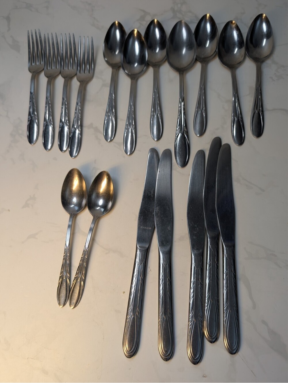 ARNBE AB2 Stainless Steel Flatware 18 Pc Replacement Lot Forks Spoons Knives